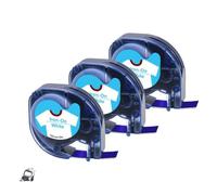 Ruban d'étiquettes thermocollant en tissu, 3PK, 12mm, 18771, 18769, 18773, 18777, Compatible avec les fournitures d'imprimante, à utiliser avec le fabricant d'étiquettes LT-100H Plus XR(Blue on White)