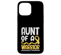 Ruban doré « Aunt of A Warrior Childhood Cancer » Coque pour iPhone 13 Pro Max