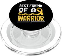 Ruban doré « Best Friend of A Warrior Childhood Cancer » PopSockets PopGrip pour MagSafe
