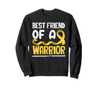 Ruban doré « Best Friend of A Warrior Childhood Cancer » Sweatshirt