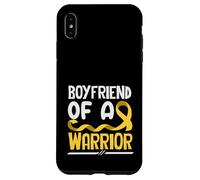 Ruban doré « Boyfriend of A Warrior Childhood Cancer » Coque pour iPhone XS Max
