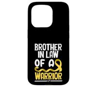 Ruban doré « Brother-in-Law of A Warrior Childhood Cancer » Coque pour iPhone 15 Pro