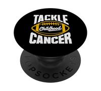 Ruban doré de Sensibilisation aux Guerriers du Cancer de l'enfance PopSockets PopGrip Adhésif