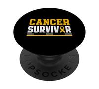 Ruban doré de Sensibilisation aux survivants du Cancer de l'enfance PopSockets PopGrip Adhésif
