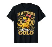 Ruban doré de Septembre pour Sensibilisation aux Dinosaures T-Rex T-Shirt Graphique avec Valeur