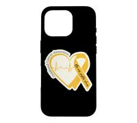 Ruban doré en Forme de cœur pour la Sensibilisation au Cancer de l'enfance pour Hommes, Femmes, Enfants Coque pour iPhone 16 Pro