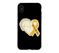 Ruban doré en Forme de cœur pour la Sensibilisation au Cancer de l'enfance pour Hommes, Femmes, Enfants Coque pour iPhone XS Max