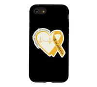 Ruban doré en Forme de cœur pour la Sensibilisation au Cancer de l'enfance pour Hommes, Femmes, Enfants Coque pour iPhone SE (2020) / 7/8