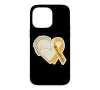 Ruban doré en Forme de cœur pour la Sensibilisation au Cancer de l'enfance pour Hommes, Femmes, Enfants Coque pour iPhone 14 Pro Max