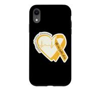 Ruban doré en Forme de cœur pour la Sensibilisation au Cancer de l'enfance pour Hommes, Femmes, Enfants Coque pour iPhone XR