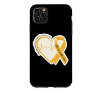 Ruban doré en Forme de cœur pour la Sensibilisation au Cancer de l'enfance pour Hommes, Femmes, Enfants Coque pour iPhone 11 Pro Max