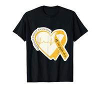 Ruban doré en Forme de cœur pour la Sensibilisation au Cancer de l'enfance pour Hommes, Femmes, Enfants T-Shirt Graphique avec Valeur