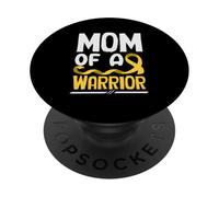 Ruban doré « Mom of A Warrior Childhood Cancer » PopSockets PopGrip Adhésif