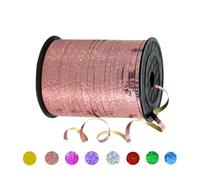 Ruban doré rose pour ballons, 454 m de long et 5 mm de long - Rouleau métallique brillant pour emballage cadeau, décoration de fête d'anniversaire, de mariage, de Noël