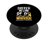 Ruban doré « Sister-in-Law of A Warrior Childhood Cancer » PopSockets PopGrip Adhésif