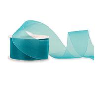 Ruban d'organza 38 mm x 25 m, couleur au choix : bleu pétrole 347