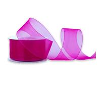 Ruban d'organza 38 mm x 25 m, couleur au choix : fuchsia/magenta 183D