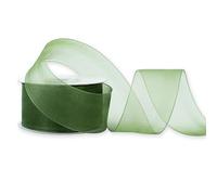 Ruban d'organza 38 mm x 25 m, couleur au choix : vert olive 563D