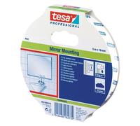 ruban double face 19mmx 5m mousse, pour miroirs TESA