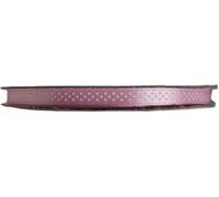 Ruban double satin à pois - Largeur : 6 mm - Longueur : 50 m - Rose