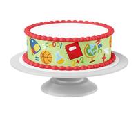 Ruban école orange comestible - 4 pièces de 24cm x 5cm pour des gâteaux jusqu'à 30 cm à manger avec - décoration créative pour gâteaux