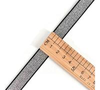 Ruban élastique à coudre, Élastiques en nylon dorés et argentés à paillettes, 10/15/25/40 mm, for vêtements pantalons, accessoires de couture DIY, 1 m - 40, noir(15mm Black Silver)