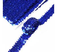 Ruban élastique à paillettes pour couture, robe, costume, bandeau - Bleu roi - 9,1 m de large - 2,8 cm de long - Bleu roi - 3
