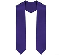 Ruban élégant de remise de diplôme, pour cérémonie d'honneur, étole en satin lisse en plusieurs couleurs, écharpe en polyester pour événements (158 x 12 cm, violet foncé)
