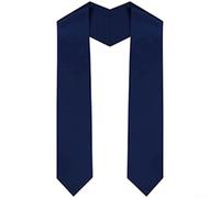 Ruban élégant de remise de diplôme, pour cérémonie d'honneur, étole en satin lisse en plusieurs couleurs, écharpe en polyester pour événements (158 x 12 cm, bleu marine)