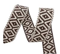 Ruban en Coton Jacquard, 5 m de Long, 38 mm de Large, Sangle en Toile colorée for Sac, bandoulière, vêtements, Couture, 1 pièce(Brown)