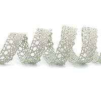 Ruban en dentelle 100% coton Emilia Vert clair 5 m x 15 mm pour décoration couture à coudre vintage de point cadeau mariage naturel écologique biodégradable