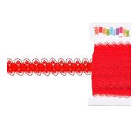 Ruban en dentelle 15 mm x 10 m - Choix de couleurs - Couleurs résistantes et lavables - Bordure en dentelle vintage pour mariage - Bordure et rubans pour couture, décoration, bricolage - Rouge 250