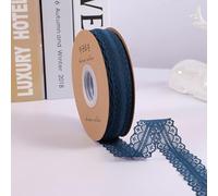 Ruban en dentelle - 45 m de large - 3 cm de large - Ruban décoratif en dentelle - Pour couture, bricolage, mariage, décoration de table, scrapbooking, boîte cadeau - Bleu marine