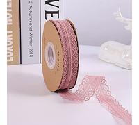 Ruban en dentelle 45 m de large - 3 cm de large - Ruban décoratif - Pour bricolage, bricolage, mariage, décoration de table, scrapbooking, boîte cadeau, rose foncé
