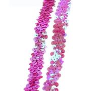 Ruban en dentelle à paillettes de 2/5/10 mètres, bande élastique extensible for robe de mariée, décoration de vêtement, accessoires de couture DIY Rouleaux Ruban de Dentelle(Color7,2cm-5Meters)