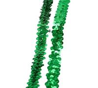 Ruban en dentelle à paillettes de 2/5/10 mètres, bande élastique extensible for robe de mariée, décoration de vêtement, accessoires de couture DIY Rouleaux Ruban de Dentelle(Green,2cm-2Meters)