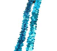 Ruban en dentelle à paillettes de 2/5/10 mètres, bande élastique extensible for robe de mariée, décoration de vêtement, accessoires de couture DIY Rouleaux Ruban de Dentelle(Lake Blue,2cm-2Meters)