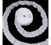 Ruban en Dentelle Blanche 15 Yards Dentelle Galon en Coton Broderie Florale Vintage Volants pour Mariage Robe de mariée Vêtements Loisirs Créatifs Couture et Ruban