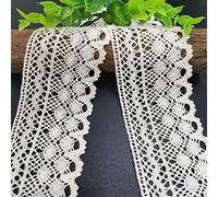 Ruban en dentelle blanche de 14 yards de 4,5 cm de large, ruban décoratif, bordure en dentelle, crochet, dentelle à broder, bordure en textile, dentelle à cordon, crème