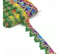 Ruban en dentelle de couleur 25 mm pour spectacle sur scène, fête, cosplay, mariage, vêtements, bricolage, couture, accessoires - Vert - 2 mètres