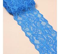 Ruban en Dentelle Élastique 3 Mètres, Largeur 8 cm, Bande Décorative pour Couture, Artisanat, Vêtements, Sous-vêtements - Bleu Roi