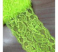 Ruban en dentelle élastique 3 mètres, largeur 8 cm, largeur de fleurs colorées, bordure décorative, dentelle décorative, en dentelle, pour couture, artisanat, vêtements, sous-vêtements, vert fluo
