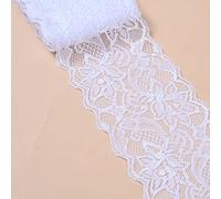 Ruban en dentelle élastique 5 mètres, largeur 8 cm, largeur de fleurs colorées, bordure décorative, dentelle décorative, en dentelle, pour couture, artisanat, vêtements, sous-vêtements, blanc