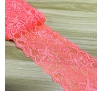 Ruban en dentelle élastique 5 mètres, largeur 8 cm, largeur de fleurs colorées, bordure décorative, dentelle décorative, en dentelle, pour couture, artisanat, vêtements, sous-vêtements, rose foncé