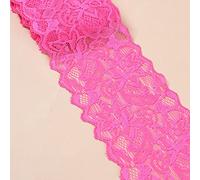 Ruban en dentelle élastique 5 mètres, largeur 8 cm, largeur de fleurs colorées, bordure décorative, dentelle décorative, en dentelle, pour couture, artisanat, vêtements, sous-vêtements, rose