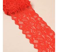 Ruban en Dentelle Élastique 5 Mètres, Largeur 8 cm, Ruban Décoratif pour Couture, Artisanat, Vêtements, Sous-vêtements - Rouge