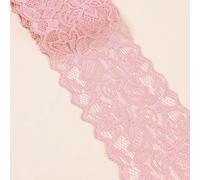 Ruban en dentelle élastique de 3 yards - Largeur : 8 cm - Fleurs en dentelle colorées - Ruban décoratif en dentelle - Pour couture, bricolage, artisanat, vêtements, sous-vêtements, rose