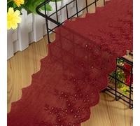 Ruban en dentelle en coton brodé - 10 yards - 11 cm - Vintage - Ruban décoratif en dentelle - Pour bricolage, couture, mariage, artisanat, décoration - Bordeaux