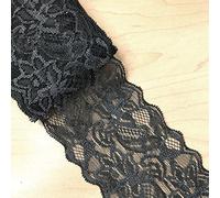 Ruban en Dentelle Lastique - 10 mtres - 8 cm - Fleurs Colores - Dentelle dcorative - Ruban dcoratif - en Dentelle - pour Couture, Bricolage, Artisanat, vtements, sous-vtements, Gris Fonc