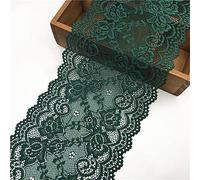 Ruban en dentelle vintage, 2 yards, 15 cm de large, décoratif, bordure en dentelle, crochet, textile - Pour couture, bricolage (vert)